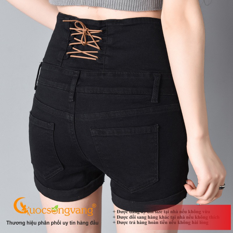 Quần short nữ thắt dây quần short jean lưng cao GLQ066 Cuocsongvang