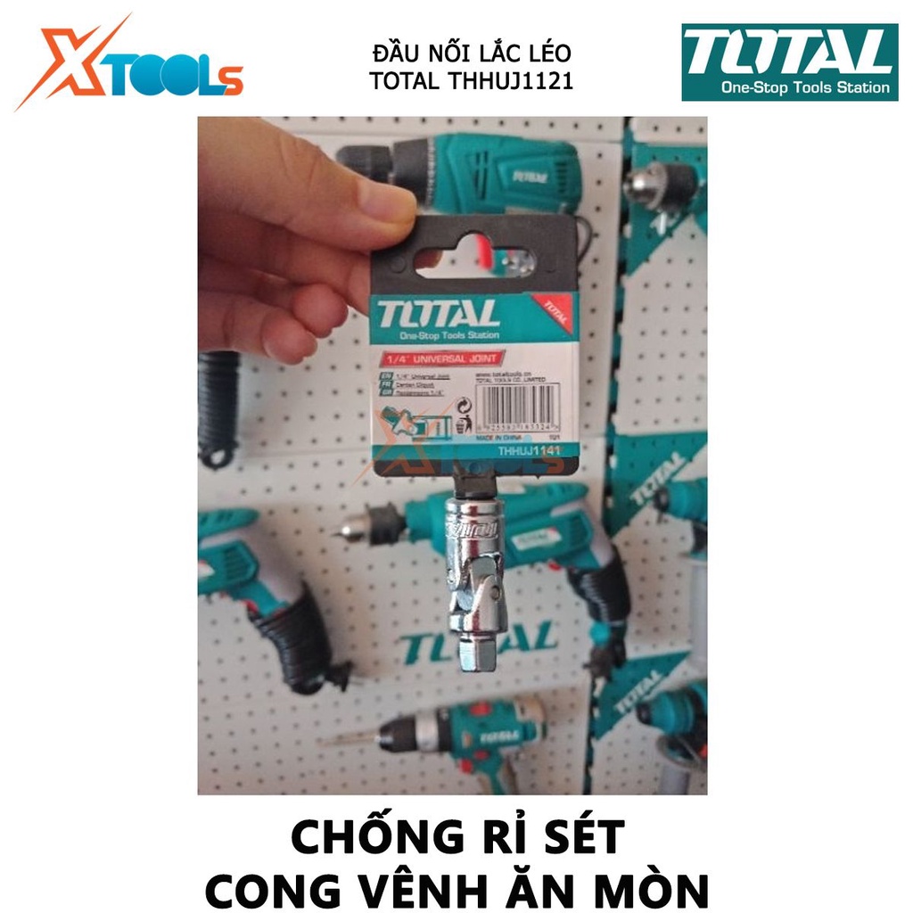Đầu nối lắc léo 1/2 inch TOTAL THHUJ1121 | nối đầu tuýp Chất liệu 50BV30, mạ crôm và chịu nhiệt để kết nối cần tuýp, đầu