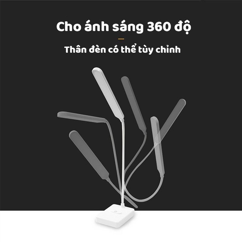 Đèn học để bàn bảo vệ mắt, Đèn học LED tích điện P8-1000lux  - Cảm ứng, 3 chế độ sáng hỗ trợ chống cận