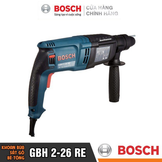[HÀNG CHÍNH HÃNG] Máy Khoan Búa Bosch GBH 2-26 RE (26MM-800W) - Chuyên Khoan Bê Tông