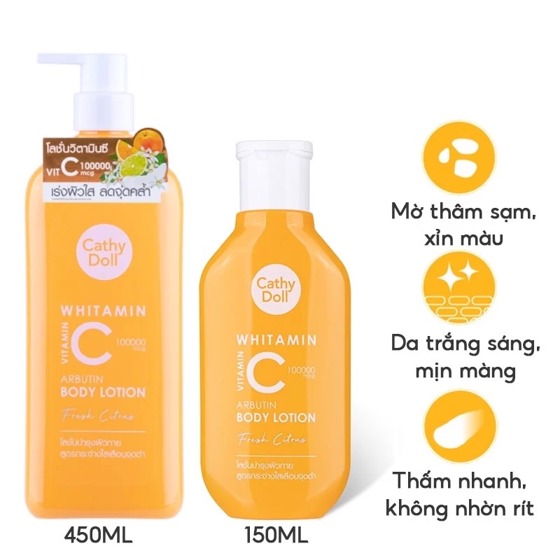 Sữa Dưỡng Thể Hương Nước Hoa Dưỡng Trắng Da, Giảm Thâm Sạm Cathy Doll Perfume Lotion 150ml