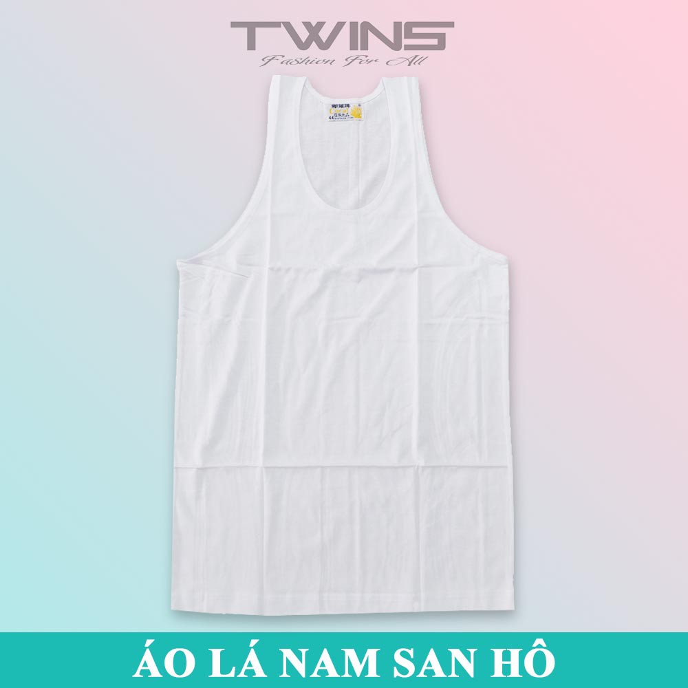 Áo lót nam Coral màu trắng cổ tròn chất cotton thấm hút mồ hôi (áo thun lá san hô) ba lỗ và có tay Tín Thành chính hãng