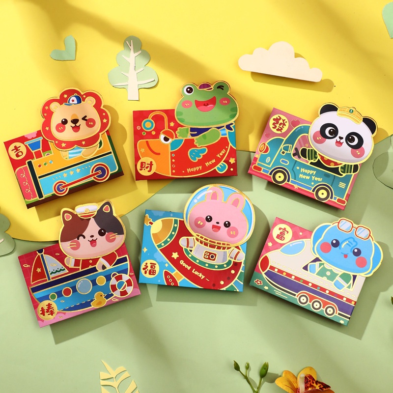 [Năm Mới 2023] Set 6 Bao Lì Xì Gài Đỏ Gói Quà Lễ Hội CNY Angpao