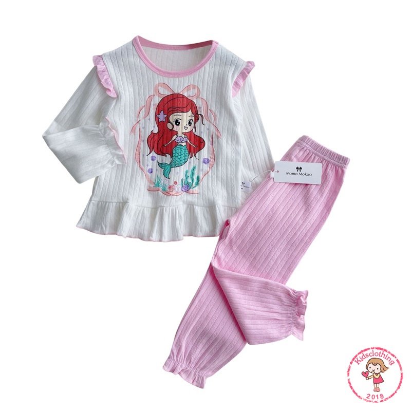 Bộ Đồ Ngủ Pijama In Họa Tiết Hoạt Hình Kiểu Hàn Quốc Xinh Xắn Cho Bé Gái