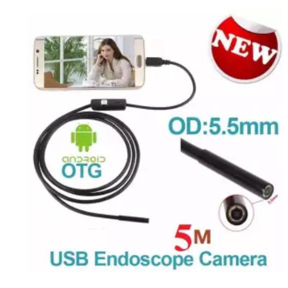 🎉 Camera nội soi 5.5mm - dài 5m cho điện thoại và máy tính - GMart 🎉