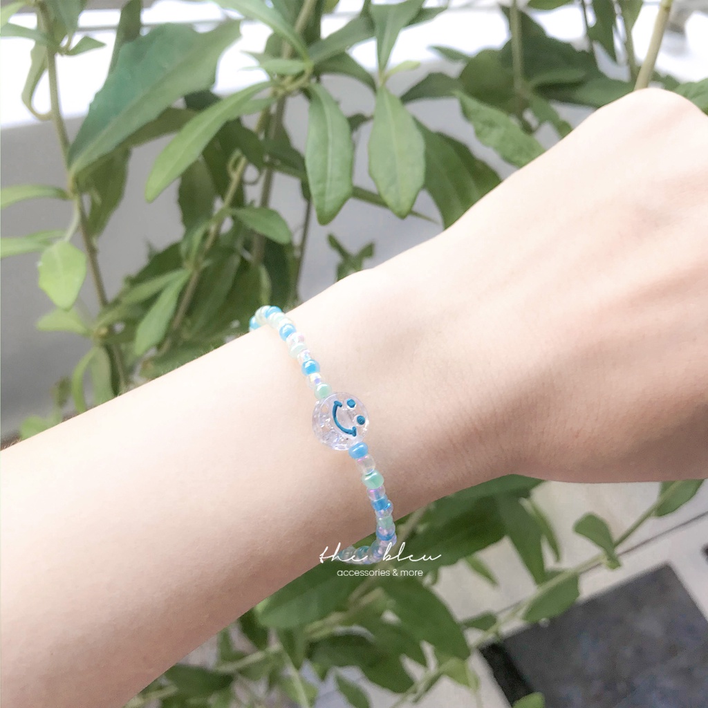 The Bleu | Vòng tay hạt cườm mặt cười handmade Pastel Ocean