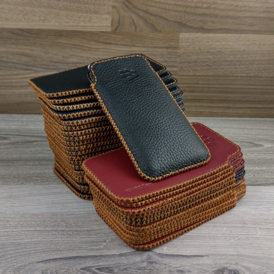 Bao da rút blackberrry key2/key2 LE da bò thật dạng hạt