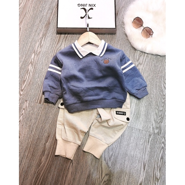 áo nỉ cổ cho bé trai(1-4t)