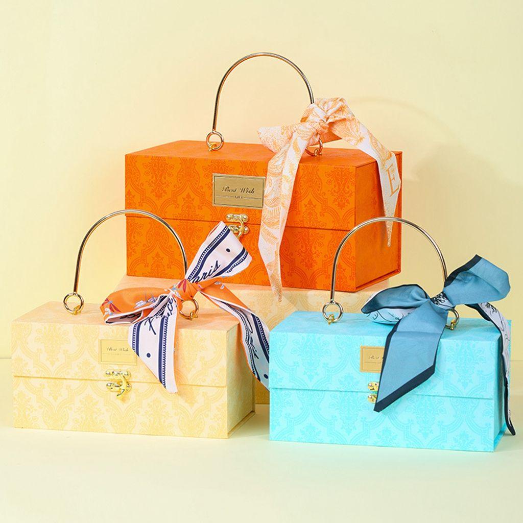 PEWANY Hộp Đựng Bánh Trung Thu 1 Cái Kèm Khăn Choàng Handmade DIY