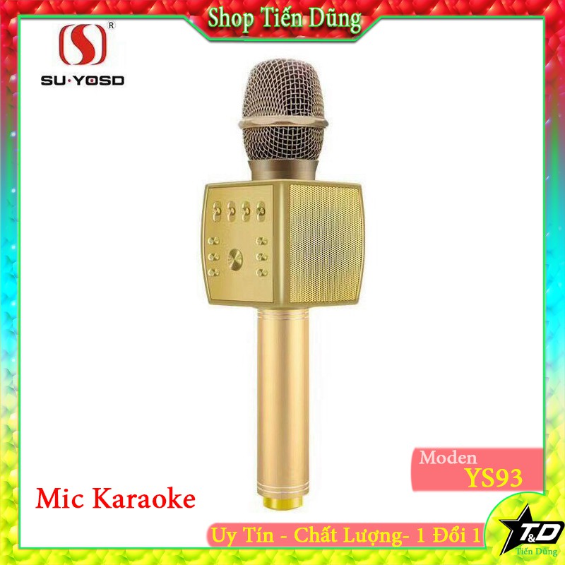 Mic Karaoke Bluetooth YS93 tích hợp thẻ nhớ TF dòng tương đương với Micro YS95 âm thanh chất lượng