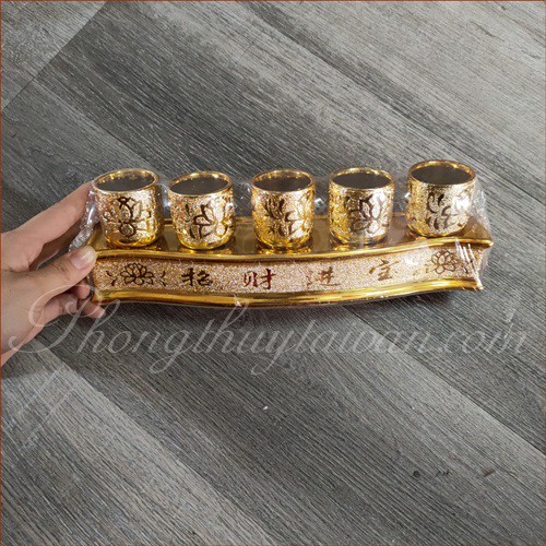Bộ đồ cúng bàn thờ Kim sa combo (đầy đủ lư,ly.chum,bình hoa,ống nhang...)