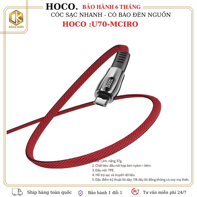 Dây Sạc IP Hoco U70 Chính Hãng - BH 1 Năm