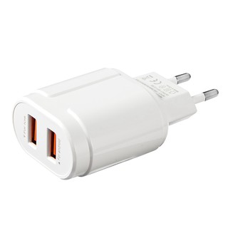 Củ sạc 5V / 2.4A EU 2 cổng USB cho iPhone iPad Samsung Xiaomi