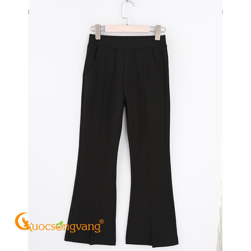 Quần công sở nữ ống loe quần treggings lưng thun lưng cao GLQ070 | WebRaoVat - webraovat.net.vn