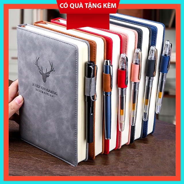 Sổ tay bìa Da PU A5 360 trang sừng hươu sang trọng cao cấp (ko kèm bút)