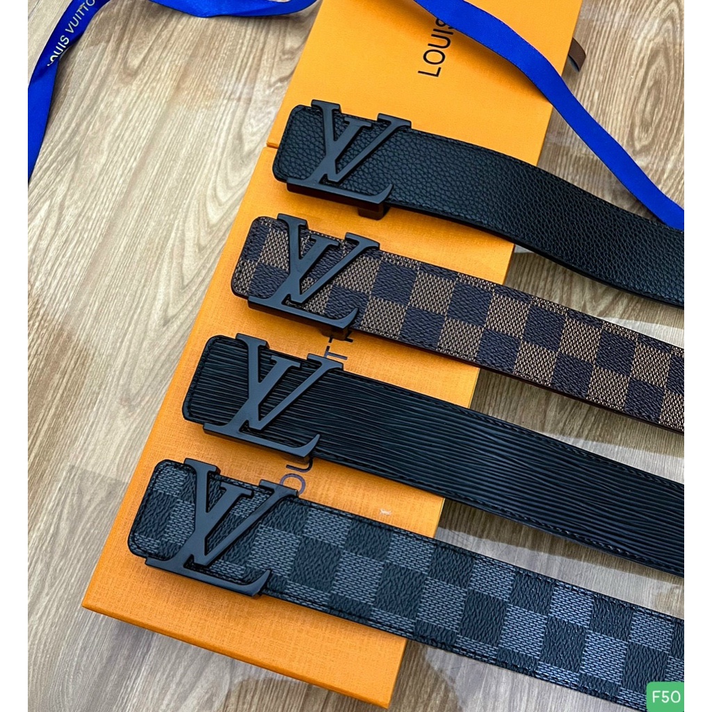 Set 2 Thắt Lưng Nam Ngẫu Nhiên LV Cao Cấp Chất Da PU Mềm Dẻo Dây Nịt In Họa Tiết Kiểu Dáng Trẻ Trung