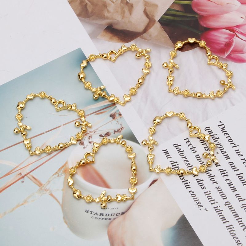 FLGO*5Pcs Sweet Heart Blank Resin Frames Pendant Open Bezel Setting Jewelry Making