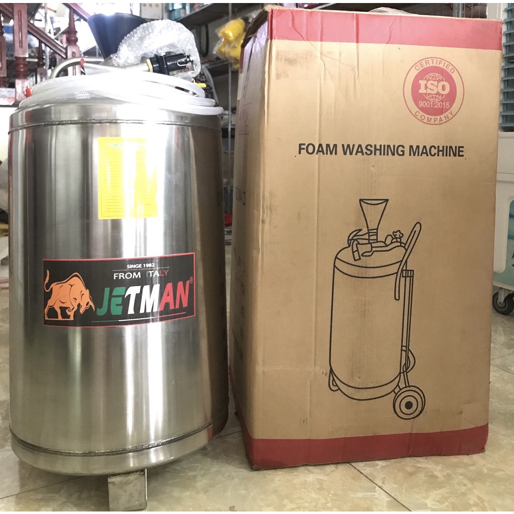 [CHÍNH HÃNG] Bình phun bọt tuyết JETMAN 80 lít inox 201 cực xịn- Không han rỉ ITALY ( Kèm súng và dây dẫn)