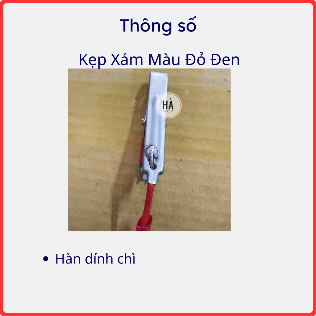 Kẹp AcQuy Cá Sấu Xám Màu Đỏ Đen 30A - 10 cặp