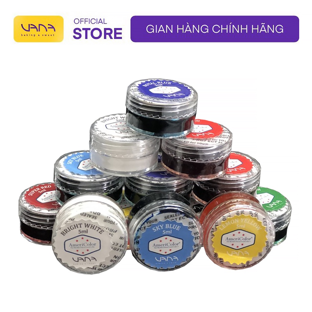 Màu thực phẩm Americolor nhập khẩu Mỹ chia nhỏ 5ml