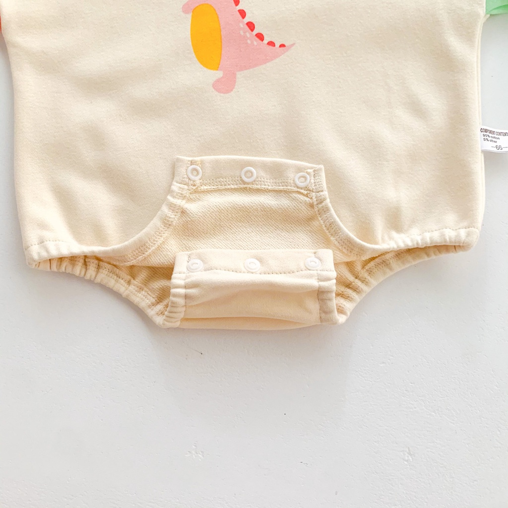 Áo Liền Quần Tay Dài In Hình Khủng Long Hoạt Hình Dành Cho Trẻ Em 0-2 Tuổi