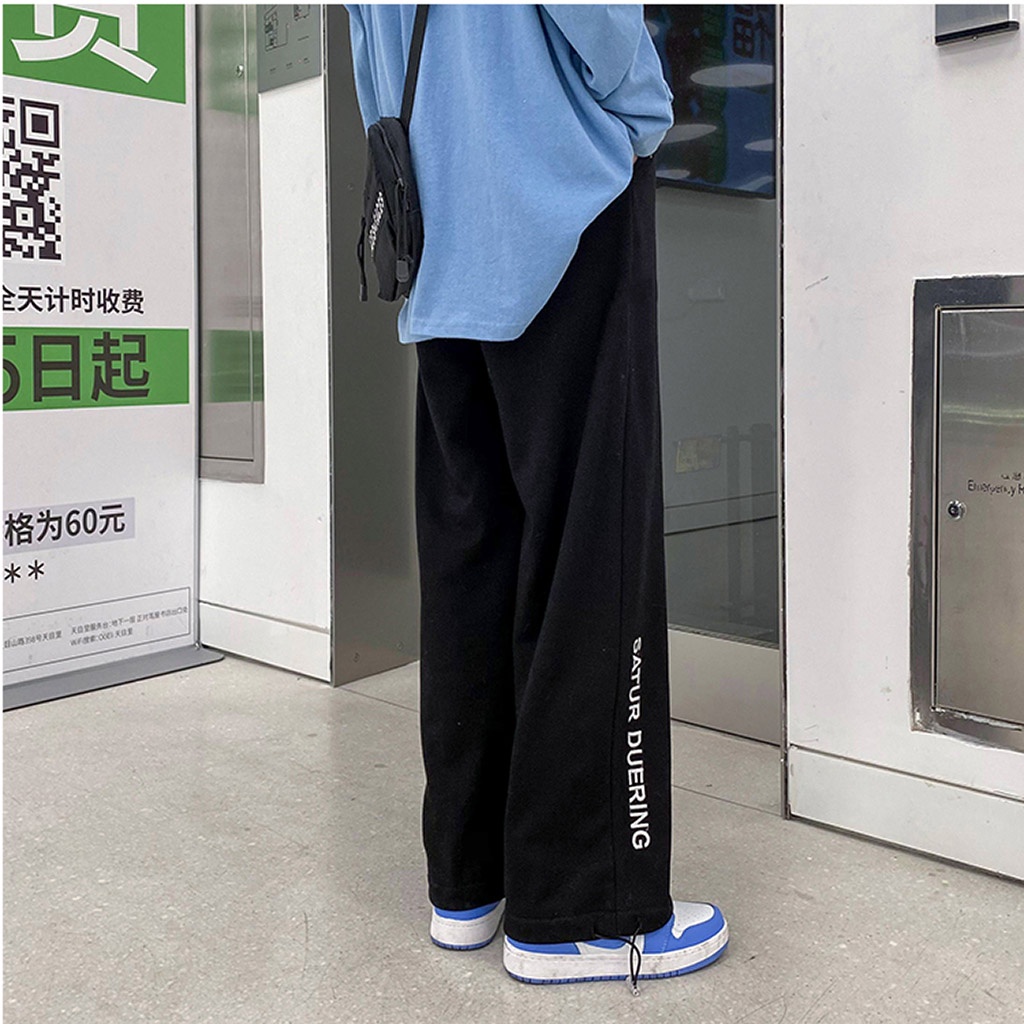 Quần Ổng Rộng Nam Nữ SATUR DUERING Unisex - Quần Jogger Thêu Chữ Ulzzang Dây Rút Ở Gấu Leevin Store