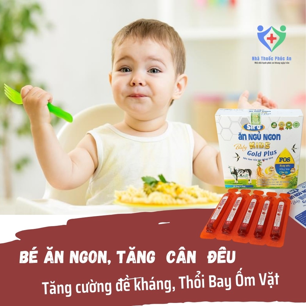 SIRO Ăn Ngủ Ngon BABY KIDS GOLD PLUS Tăng Sức Đề Kháng ( Tặng quà chất ) ( Hộp 10 ống )