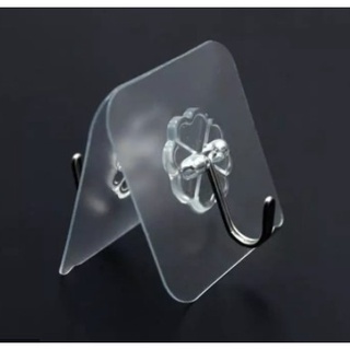 Móc Dán Tường Siêu Dính trong suốt 6x6cm - móc dính thần thánh siêu dính