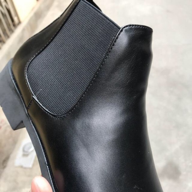 Giày Chelsea Boots nam SN16 cao cổ đen mờ đế độn cá tính năng động trẻ trung