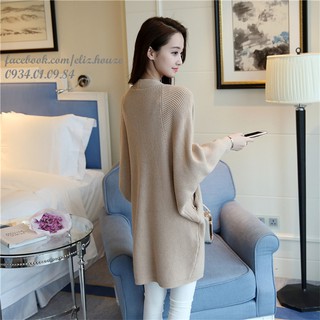 Áo khoác len form dài Hàn Quốc