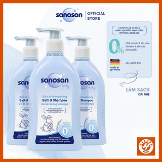 Sữa Tắm Gội Dịu Nhẹ Sanosan Chiết Xuất Oliu Hữu Cơ