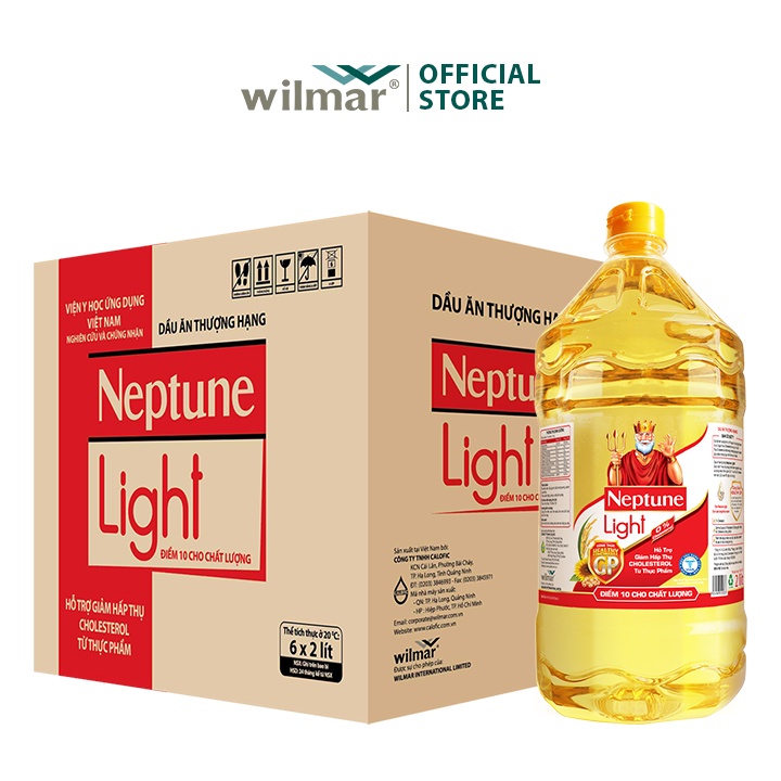 [SenXanh Emart] Thùng 6 Chai Dầu Ăn Neptune Light 2L