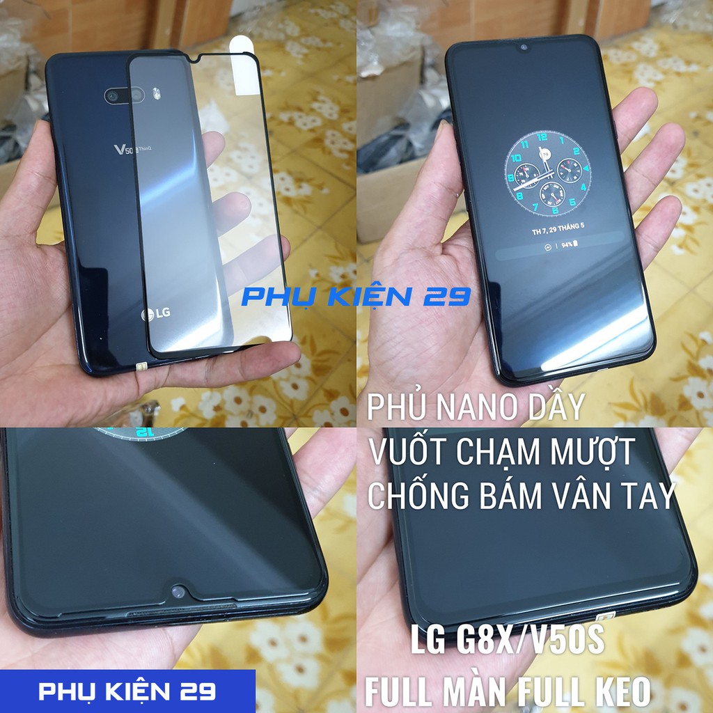 [LG V50S/LG G8X] Kính cường lực FULL màn FULL keo Glass Pro+ 9H