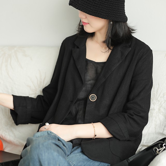 Áo khoác Vest, Blazer nữ chất Linen hai khuy trẻ trung công sở, nhiều màu | BigBuy360 - bigbuy360.vn