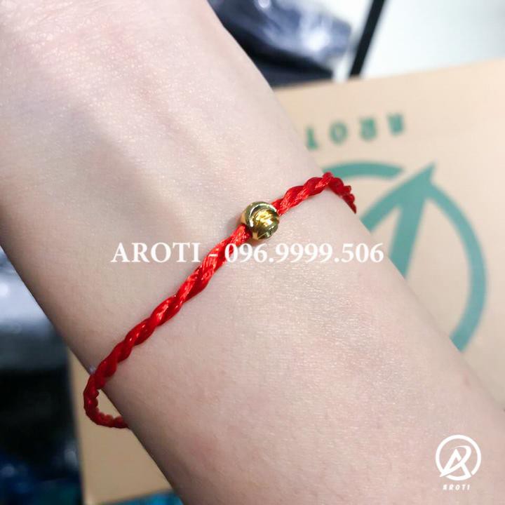 Vòng phong thủy - Vòng phong thủy dây chỉ đỏ kim vàng V154 -SP 1