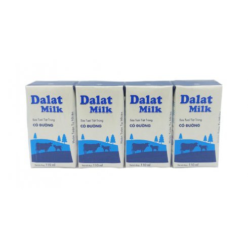 Thanh Hóa - Lốc sữa tươi có đường DALAT MILK 110ml x 4 hộp