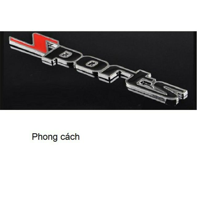 Tem ô tô logo nổi sports kim loại trang trí ô tô xe máy | BigBuy360 - bigbuy360.vn