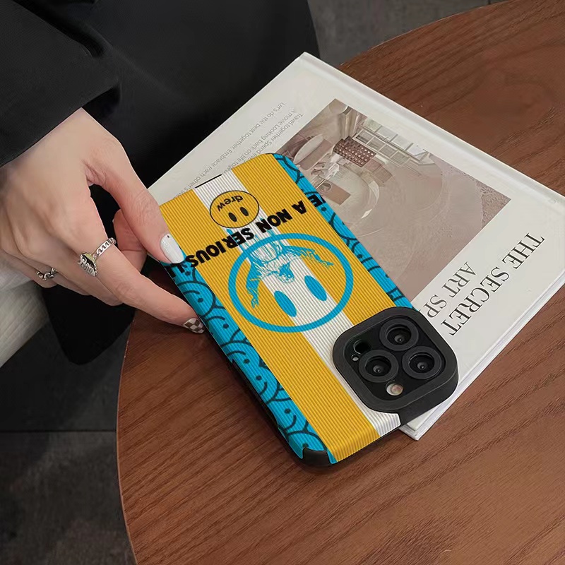 drew Sang Trọng Ốp Điện Thoại Da In Hình Mặt Cười Cho iphone 13 Pro Max i13 13pro 11 Pro Max i11 X XR Xs Max 7plus 8plus 12Pro 12 Pro Max