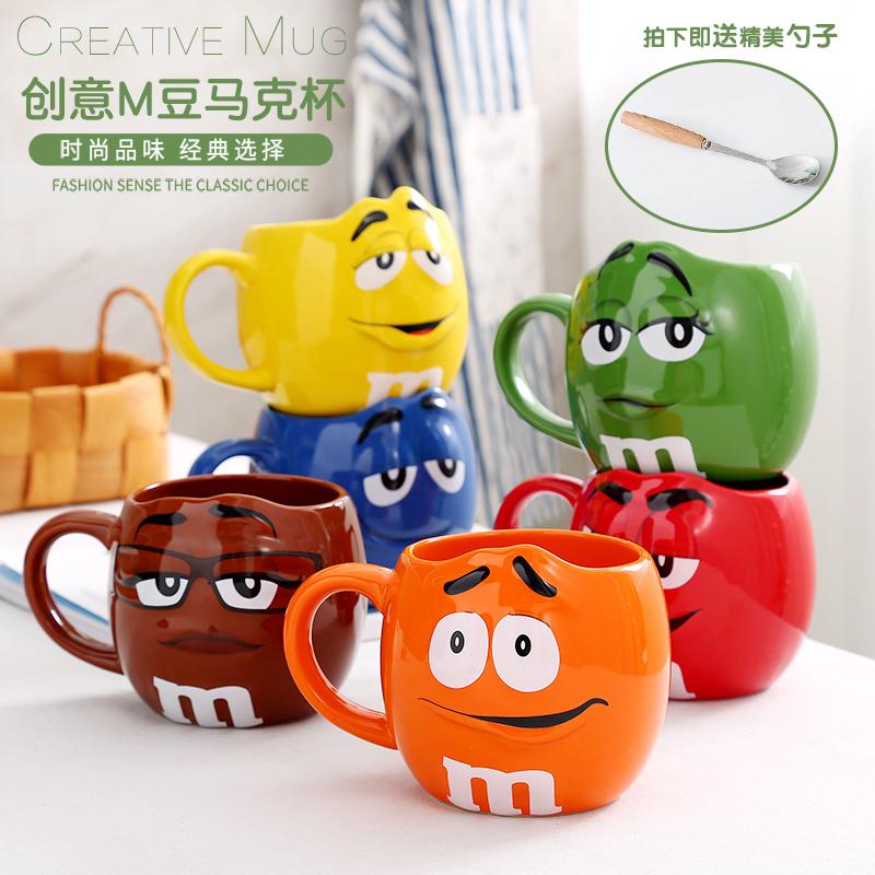 Ly Uống Nước Cỡ Lớn Bằng Sứ Thiết Kế Hình Viên Kẹo M Độc Đáo