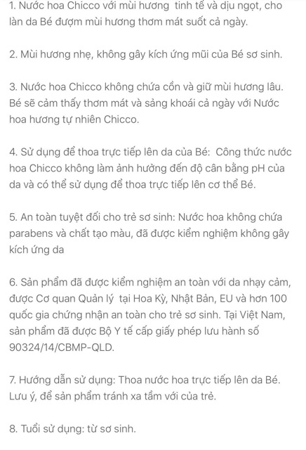 Nước hoa Chicco