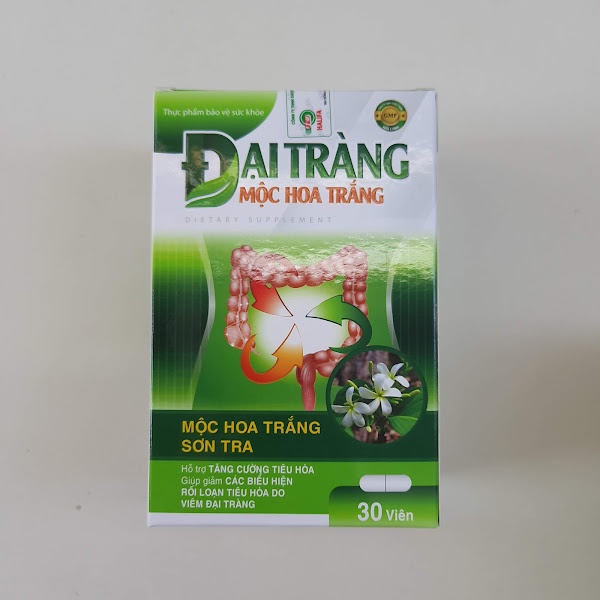 Viên uống ĐẠI TRÀNG HOA MỘC TRẮNG _ Dành cho người bị viêm đại tràng, đại tràng co thắt - Hộp 30 viên