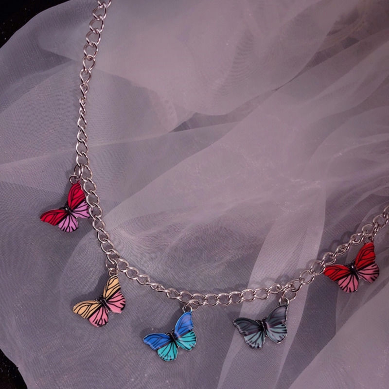 Dây chuyền mặt hình bướm kiểu dáng đơn giản nhiều màu sắc thời trang 22365