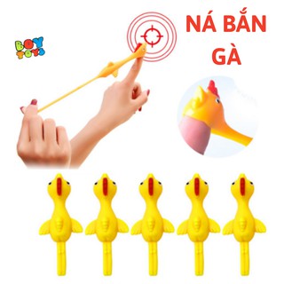 Set 5 đồ chơi ná bắn hình chú gà, ná bắn gà dính tường vui nhộn cho bé thỏa sức vui chơi
