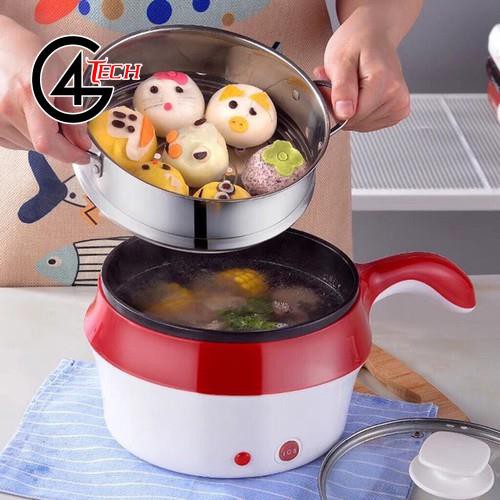 Nồi lẩu mini kèm giá hấp 18cm, Nồi lẩu mini nấu chiên xào rán đa năng