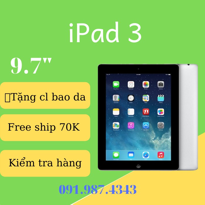 iPad 3 QUỐC TẾ CHÍNH HÃNG  BH 6 THÁNG