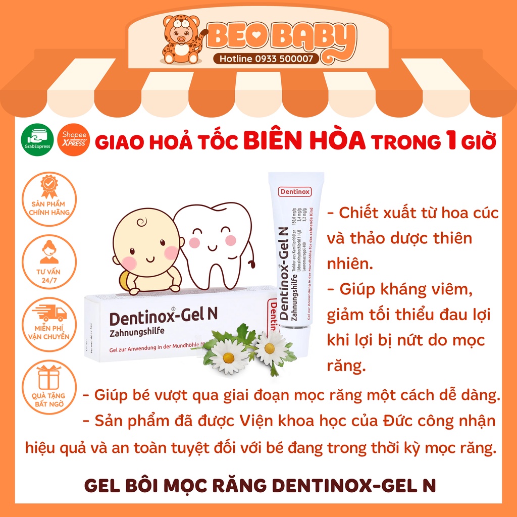 Gel Bôi Lợi/Nướu Khi Bé Mọc Răng Dentinox-Gel N Nội địa Đức 10g