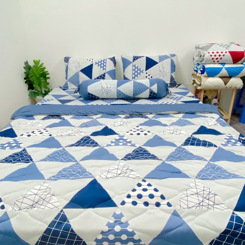 bộ drap thun hàn quốc mẫu tam giác (4 món) | BigBuy360 - bigbuy360.vn