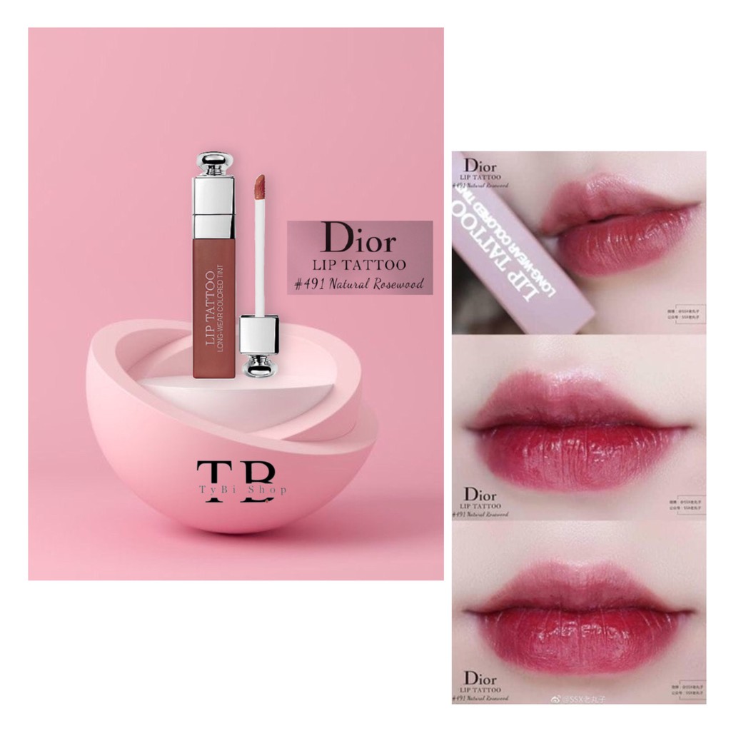 Son Dior Addict Lip Tattoo 491 Natural Rosewood Màu Đỏ Đất ( TyBi Shop )