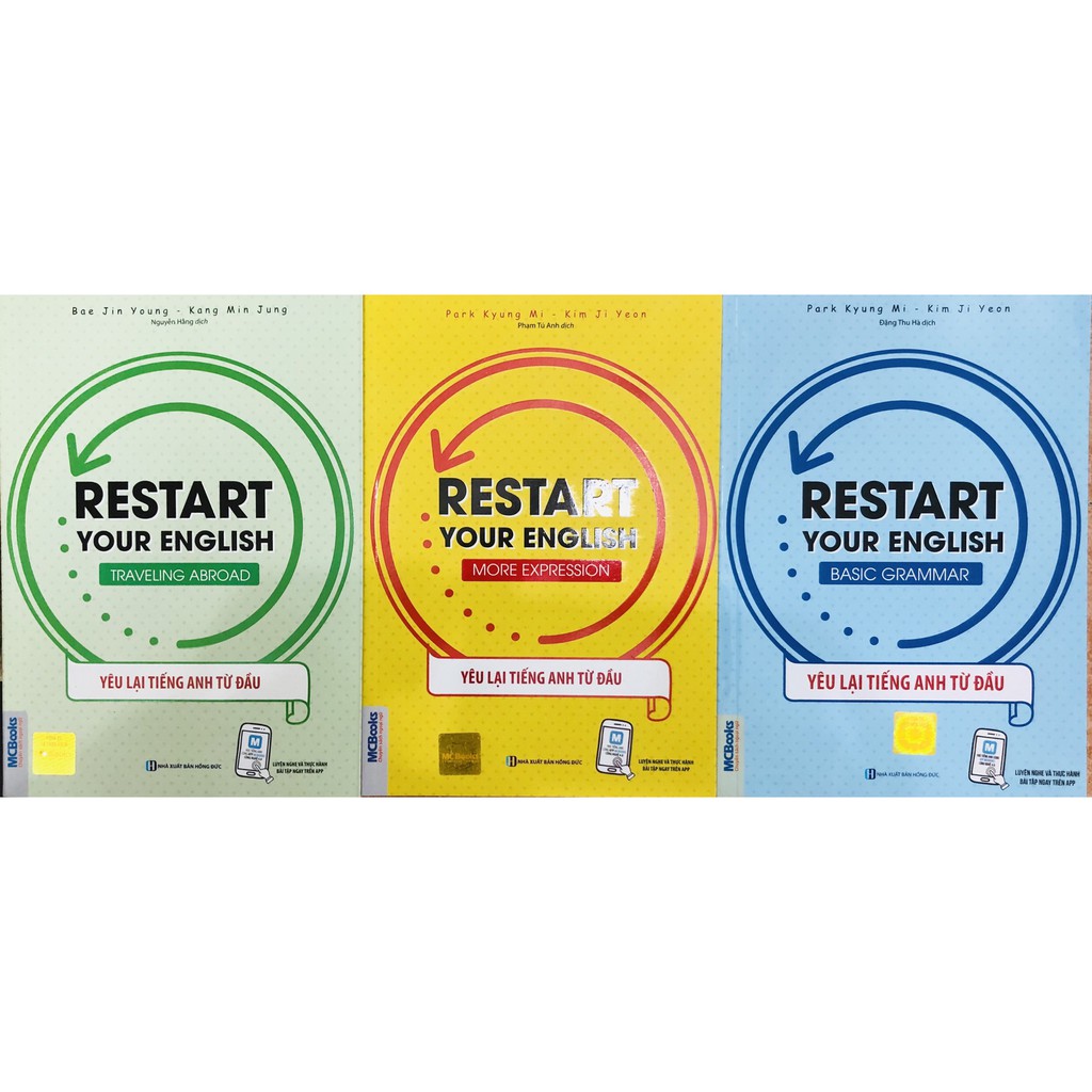 Sách Combo Restart Your English: Traveling Abroad + More Expression + Basic Grammar