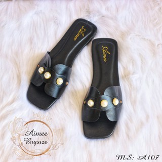Dép nữ size to❤ bigsize❤ size lớn 40 41 42 43 44 thời trang màu đen mờ Aimee BigSize